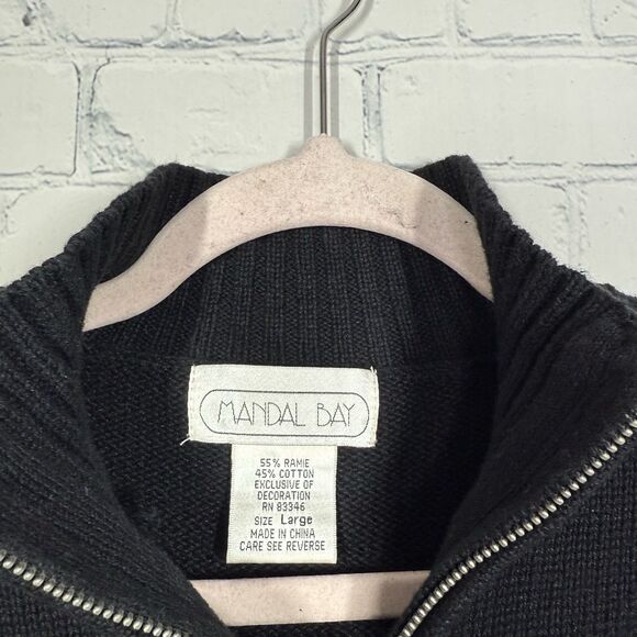 Mandal Bay Ugly Sweater Women Large Santa Clause Christmas Holiday 1/4 Zip - Picture 5 of 11